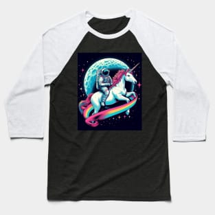 Astronaut on Unicorn Baseball T-Shirt